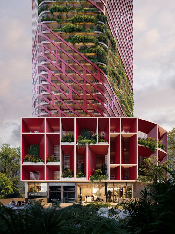 Ramada Residences — pohľad na fasádu veže