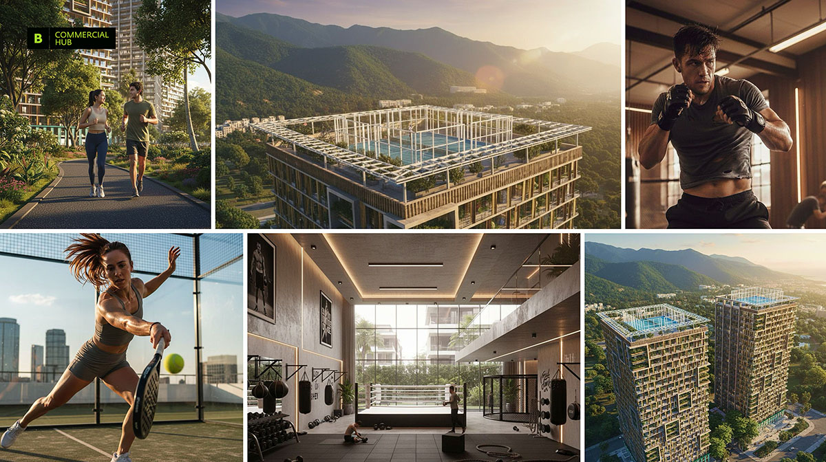 Obchodné centrum — MMA, padel, squash na streche