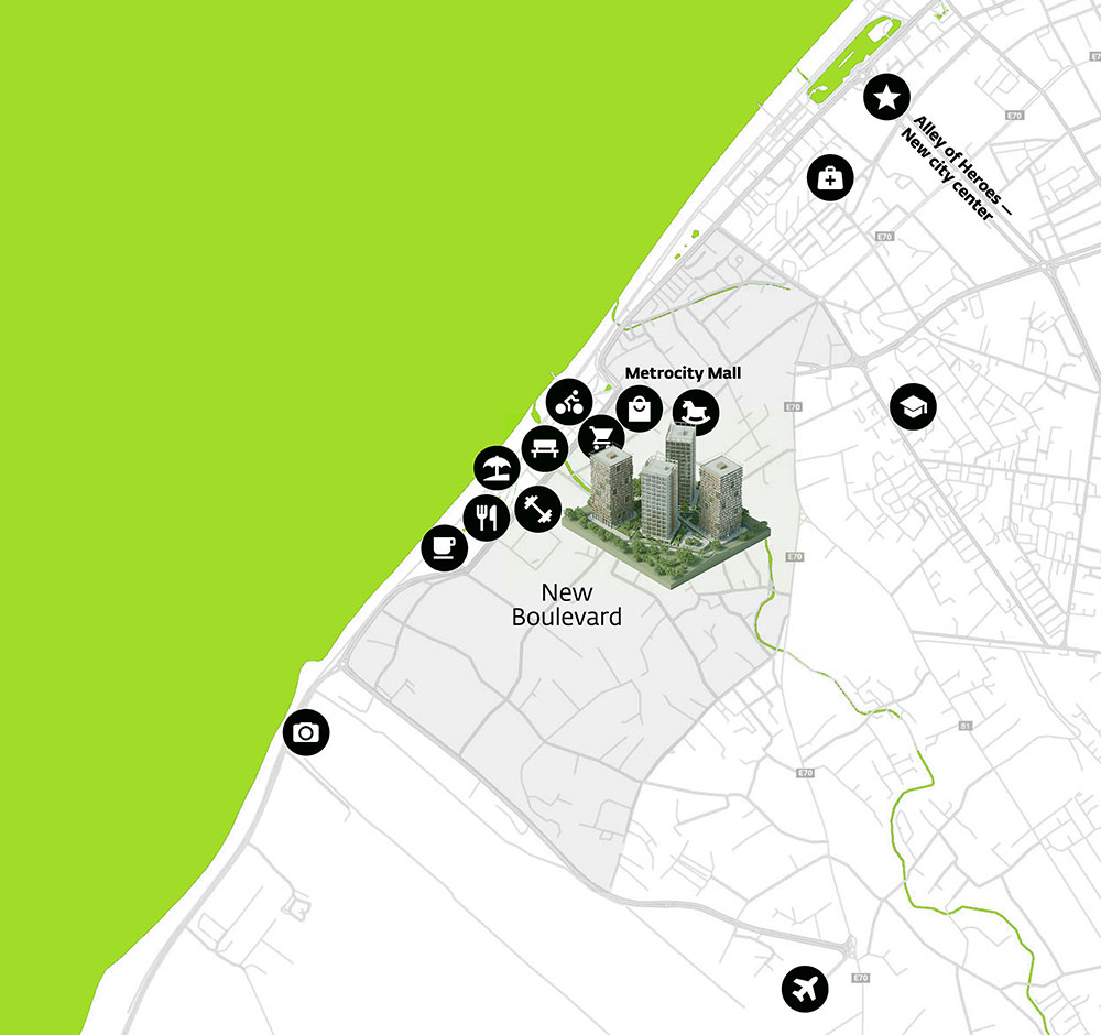 Mapa polohy SportCity na Novom bulvári v Batumi